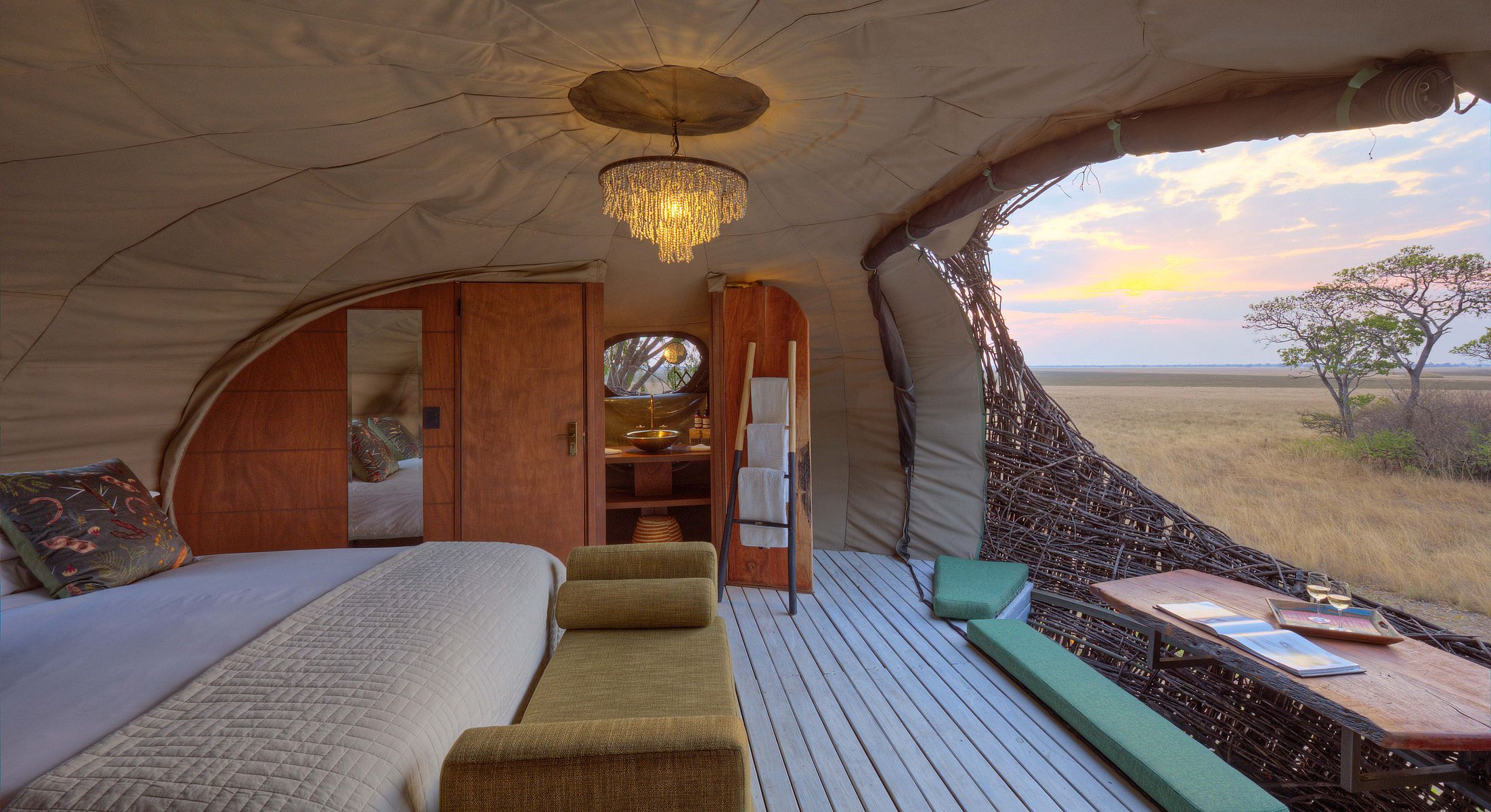 Accommodation and guest areas at Chisa Busanga Camp