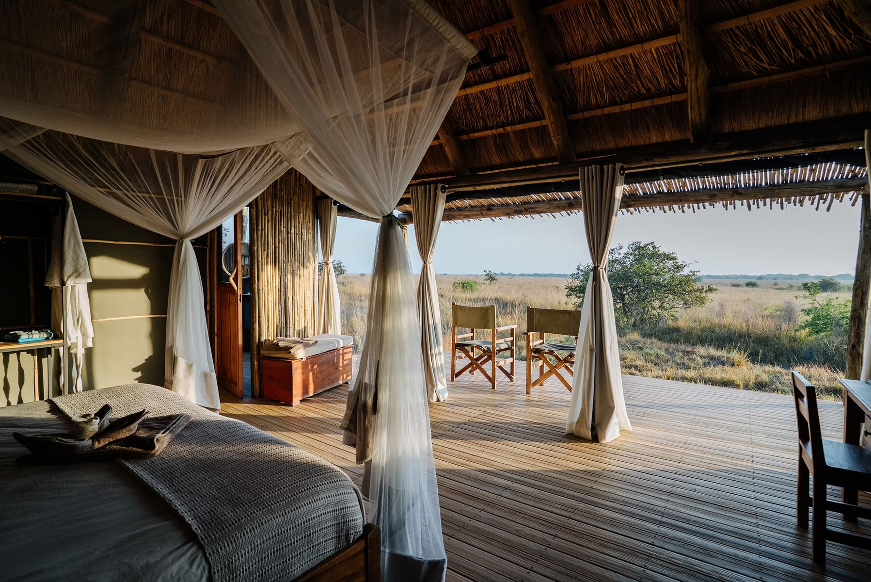 Accommodation and guest areas at Ntemwa-Busanga Camp