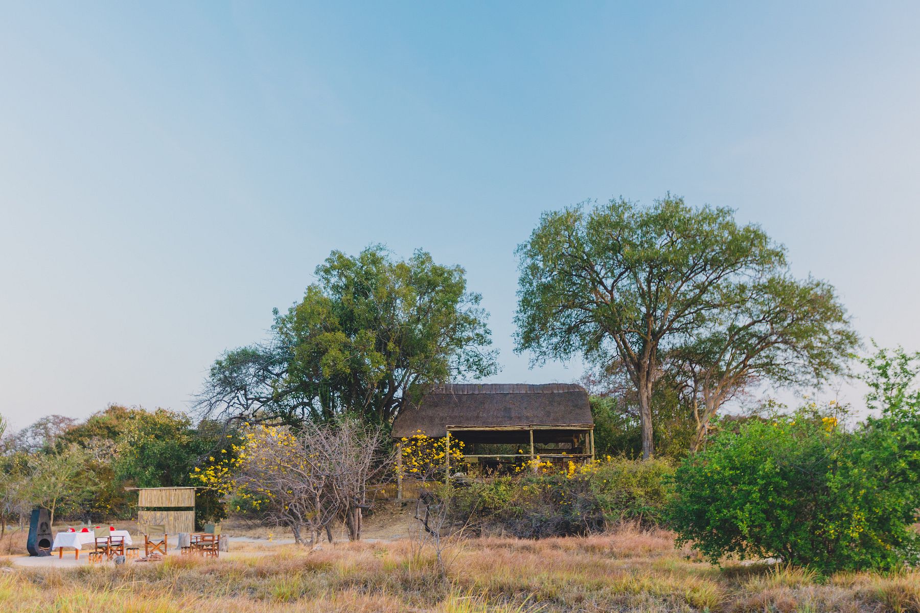 Accommodation and guest areas at Ntemwa-Busanga Camp