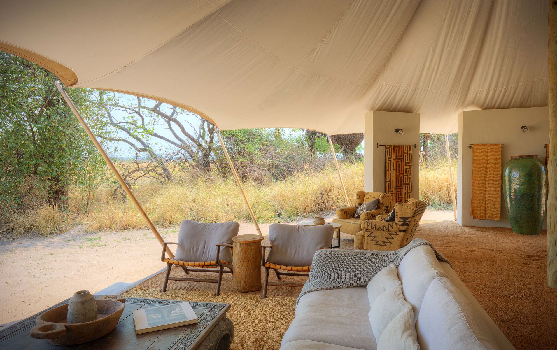 Accommodation and guest areas at Chisa Busanga Camp