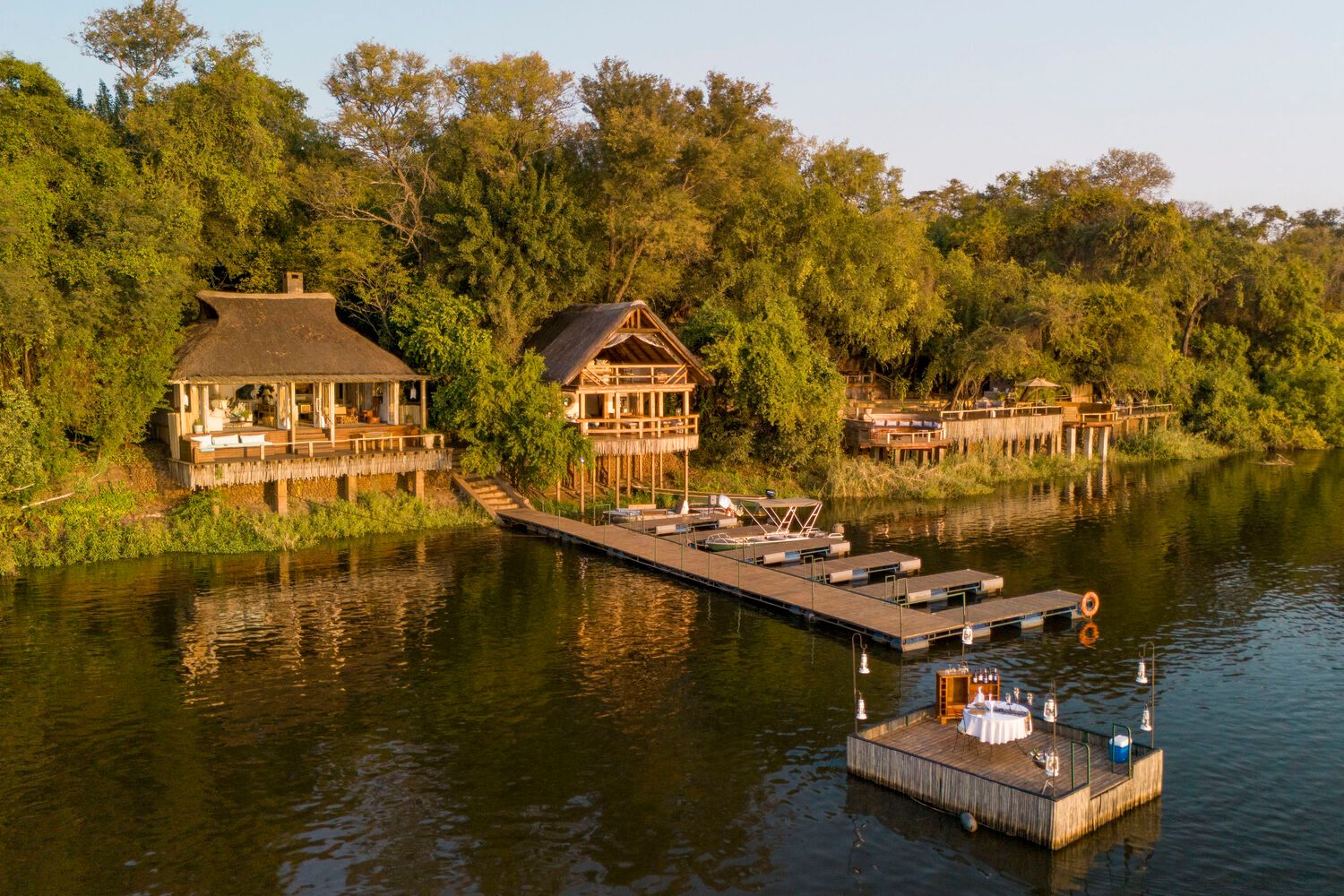 Accommodation and guest areas at Tongabezi Lodge